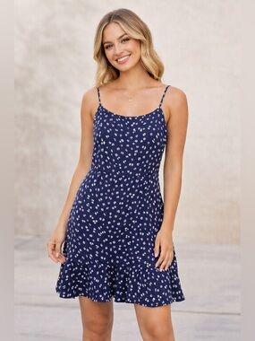 Altar’d State Navy & White Floral Mini Dress